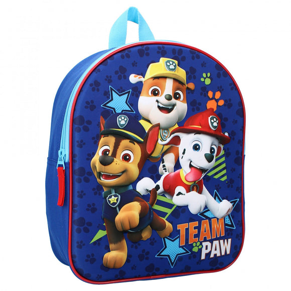 Paw Patrol 3D Image backpack (Team Paw 3D Chase & Marshal & Rubble on the front)