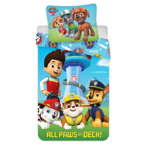 Paw Patrol Cot / Toddler bed Duvet set 'All Paws On Deck'