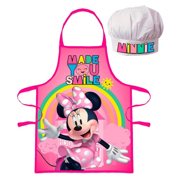 Minnie Mouse 'made you smile' Cooking Apron & Chefs Hat Set