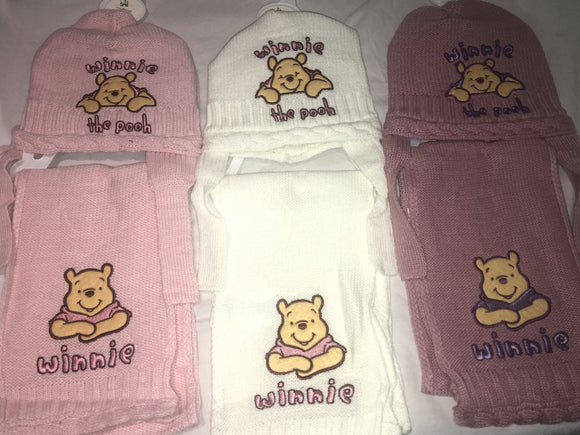 Baby Winnie The Pooh Girls Hat and Scarf