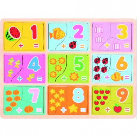 Wooden Puzzle Learn To Count. 1+