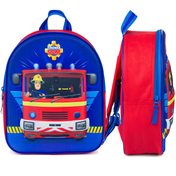 Fireman Sam 3D Image backpack (3D Fireman Sam on the front)